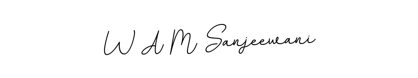 This is the best signature style for the W A M Sanjeewani name. Also you like these signature font (BallpointsItalic-DORy9). Mix name signature. W A M Sanjeewani signature style 11 images and pictures png