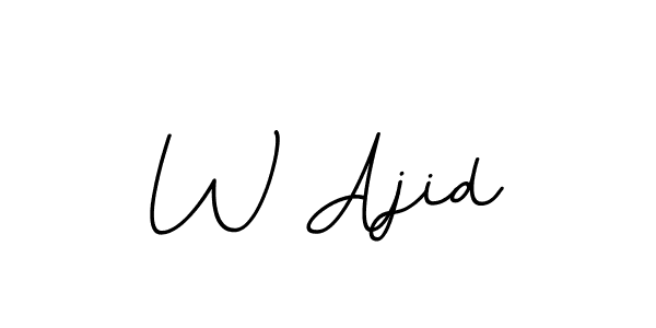 Use a signature maker to create a handwritten signature online. With this signature software, you can design (BallpointsItalic-DORy9) your own signature for name W Ajid. W Ajid signature style 11 images and pictures png