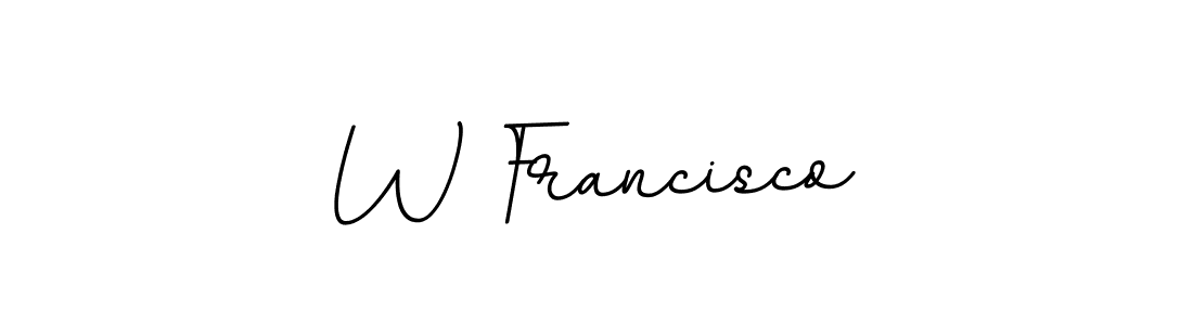 Design your own signature with our free online signature maker. With this signature software, you can create a handwritten (BallpointsItalic-DORy9) signature for name W Francisco. W Francisco signature style 11 images and pictures png