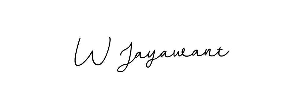 How to make W Jayawant name signature. Use BallpointsItalic-DORy9 style for creating short signs online. This is the latest handwritten sign. W Jayawant signature style 11 images and pictures png