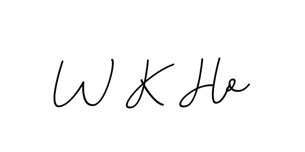 The best way (BallpointsItalic-DORy9) to make a short signature is to pick only two or three words in your name. The name W K Ho include a total of six letters. For converting this name. W K Ho signature style 11 images and pictures png