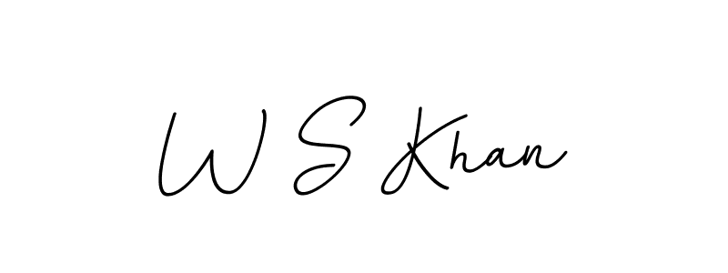 How to make W S Khan name signature. Use BallpointsItalic-DORy9 style for creating short signs online. This is the latest handwritten sign. W S Khan signature style 11 images and pictures png