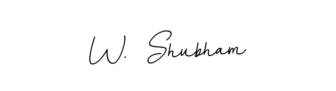 You should practise on your own different ways (BallpointsItalic-DORy9) to write your name (W.  Shubham) in signature. don't let someone else do it for you. W.  Shubham signature style 11 images and pictures png