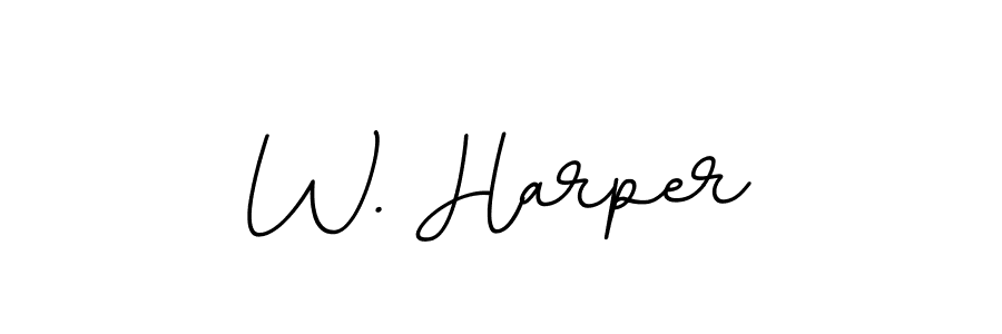 Design your own signature with our free online signature maker. With this signature software, you can create a handwritten (BallpointsItalic-DORy9) signature for name W. Harper. W. Harper signature style 11 images and pictures png