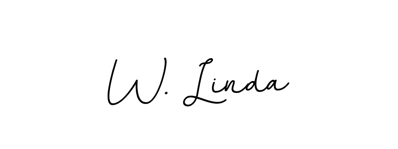 Make a beautiful signature design for name W. Linda. With this signature (BallpointsItalic-DORy9) style, you can create a handwritten signature for free. W. Linda signature style 11 images and pictures png