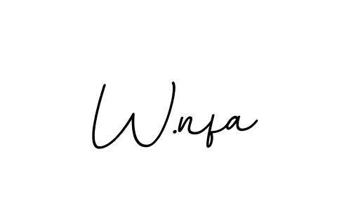Create a beautiful signature design for name W.nfa. With this signature (BallpointsItalic-DORy9) fonts, you can make a handwritten signature for free. W.nfa signature style 11 images and pictures png