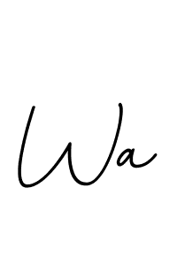 Make a beautiful signature design for name Wa. With this signature (BallpointsItalic-DORy9) style, you can create a handwritten signature for free. Wa signature style 11 images and pictures png