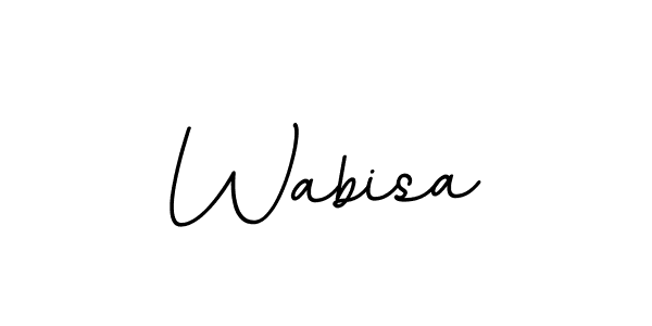 How to make Wabisa name signature. Use BallpointsItalic-DORy9 style for creating short signs online. This is the latest handwritten sign. Wabisa signature style 11 images and pictures png