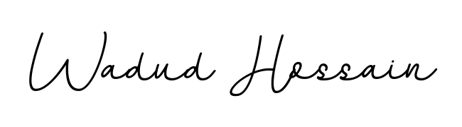 A classic penmanship look for Wadud Hossain. The BallpointsItalic-DORy9 font brings timeless elegance and confidence to every signed document. Wadud Hossain signature style 11 images and pictures png