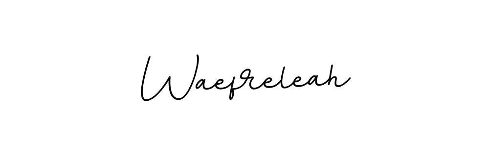 How to make Waefreleah name signature. Use BallpointsItalic-DORy9 style for creating short signs online. This is the latest handwritten sign. Waefreleah signature style 11 images and pictures png