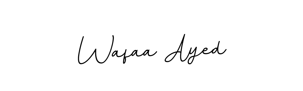 You should practise on your own different ways (BallpointsItalic-DORy9) to write your name (Wafaa Ayed) in signature. don't let someone else do it for you. Wafaa Ayed signature style 11 images and pictures png