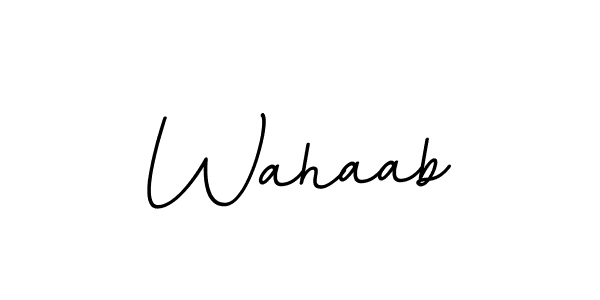 Use a signature maker to create a handwritten signature online. With this signature software, you can design (BallpointsItalic-DORy9) your own signature for name Wahaab. Wahaab signature style 11 images and pictures png