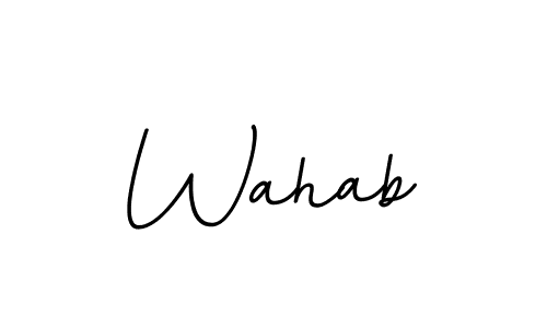 Use a signature maker to create a handwritten signature online. With this signature software, you can design (BallpointsItalic-DORy9) your own signature for name Wahab. Wahab signature style 11 images and pictures png