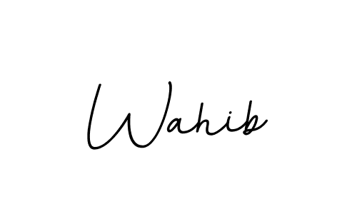 How to make Wahib name signature. Use BallpointsItalic-DORy9 style for creating short signs online. This is the latest handwritten sign. Wahib signature style 11 images and pictures png