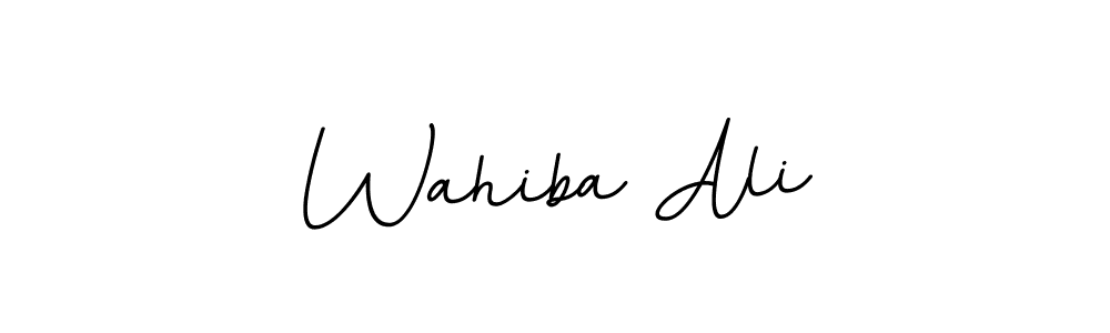 How to make Wahiba Ali name signature. Use BallpointsItalic-DORy9 style for creating short signs online. This is the latest handwritten sign. Wahiba Ali signature style 11 images and pictures png