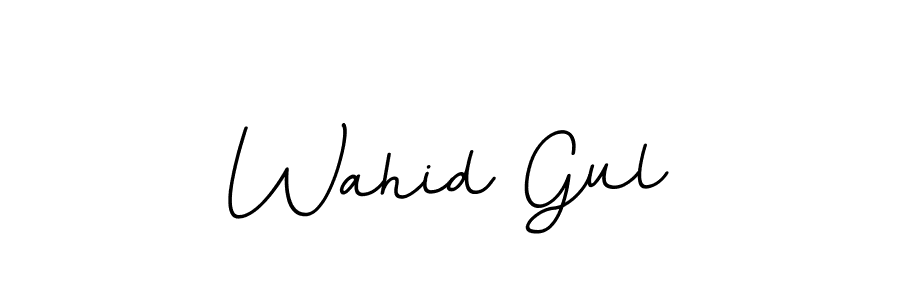 How to make Wahid Gul name signature. Use BallpointsItalic-DORy9 style for creating short signs online. This is the latest handwritten sign. Wahid Gul signature style 11 images and pictures png