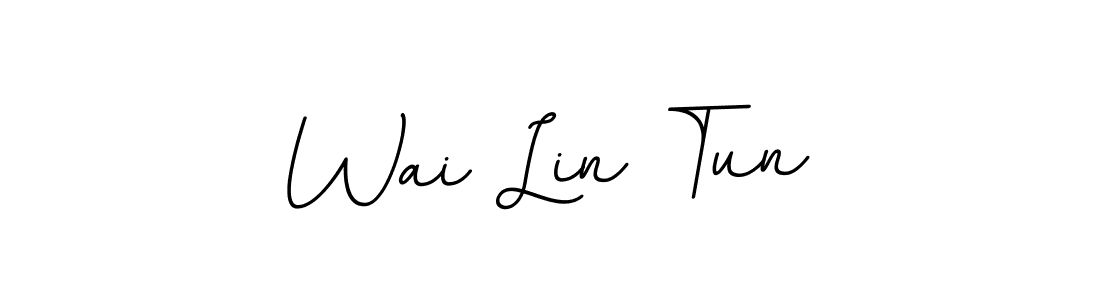 You should practise on your own different ways (BallpointsItalic-DORy9) to write your name (Wai Lin Tun) in signature. don't let someone else do it for you. Wai Lin Tun signature style 11 images and pictures png