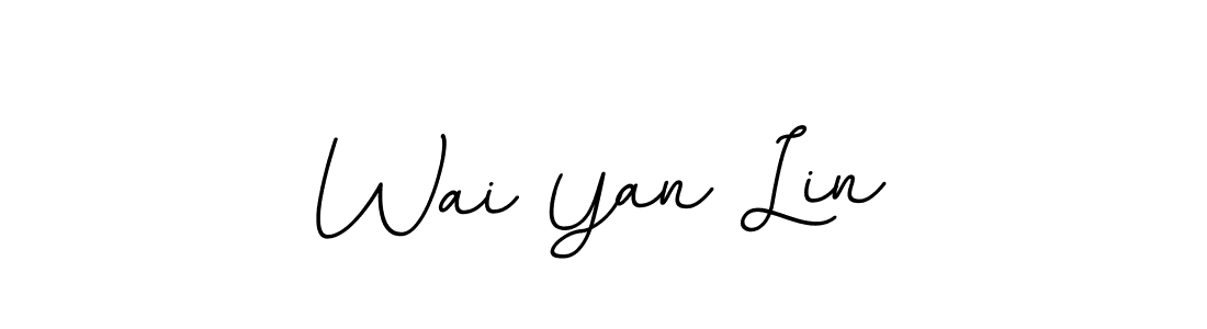 You should practise on your own different ways (BallpointsItalic-DORy9) to write your name (Wai Yan Lin) in signature. don't let someone else do it for you. Wai Yan Lin signature style 11 images and pictures png