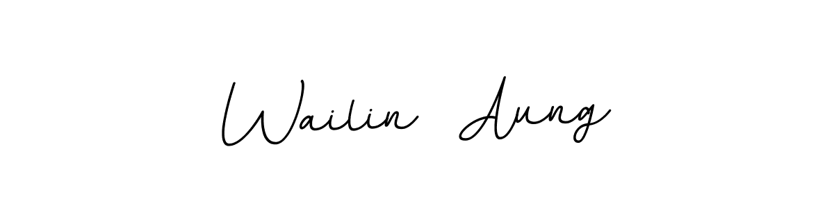 You should practise on your own different ways (BallpointsItalic-DORy9) to write your name (Wailin  Aung) in signature. don't let someone else do it for you. Wailin  Aung signature style 11 images and pictures png