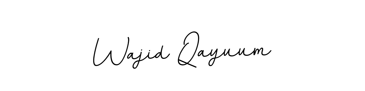 Use a signature maker to create a handwritten signature online. With this signature software, you can design (BallpointsItalic-DORy9) your own signature for name Wajid Qayuum. Wajid Qayuum signature style 11 images and pictures png