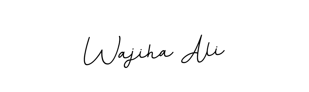 How to make Wajiha Ali name signature. Use BallpointsItalic-DORy9 style for creating short signs online. This is the latest handwritten sign. Wajiha Ali signature style 11 images and pictures png