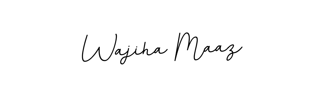 Use a signature maker to create a handwritten signature online. With this signature software, you can design (BallpointsItalic-DORy9) your own signature for name Wajiha Maaz. Wajiha Maaz signature style 11 images and pictures png