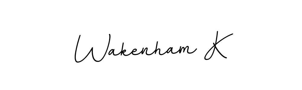 How to make Wakenham K name signature. Use BallpointsItalic-DORy9 style for creating short signs online. This is the latest handwritten sign. Wakenham K signature style 11 images and pictures png