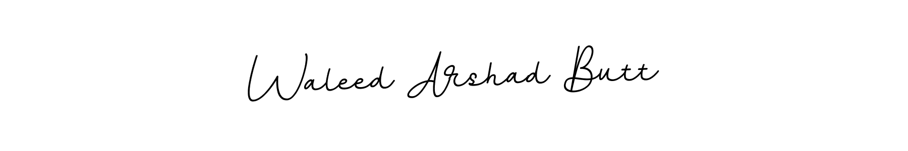 This is the best signature style for the Waleed Arshad Butt name. Also you like these signature font (BallpointsItalic-DORy9). Mix name signature. Waleed Arshad Butt signature style 11 images and pictures png