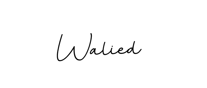 The best way (BallpointsItalic-DORy9) to make a short signature is to pick only two or three words in your name. The name Walied  include a total of six letters. For converting this name. Walied  signature style 11 images and pictures png