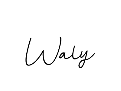 How to make Waly name signature. Use BallpointsItalic-DORy9 style for creating short signs online. This is the latest handwritten sign. Waly signature style 11 images and pictures png