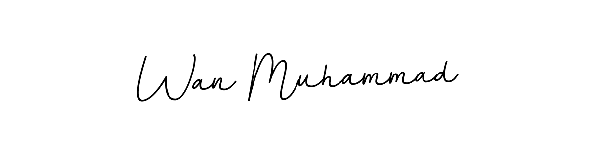 Use a signature maker to create a handwritten signature online. With this signature software, you can design (BallpointsItalic-DORy9) your own signature for name Wan Muhammad. Wan Muhammad signature style 11 images and pictures png