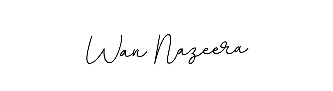 Use a signature maker to create a handwritten signature online. With this signature software, you can design (BallpointsItalic-DORy9) your own signature for name Wan Nazeera. Wan Nazeera signature style 11 images and pictures png