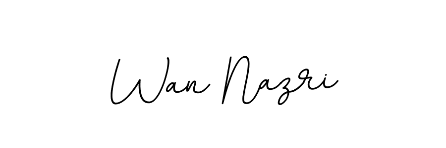 Make a beautiful signature design for name Wan Nazri. With this signature (BallpointsItalic-DORy9) style, you can create a handwritten signature for free. Wan Nazri signature style 11 images and pictures png