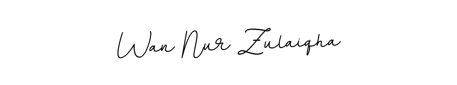 Create a beautiful signature design for name Wan Nur Zulaiqha. With this signature (BallpointsItalic-DORy9) fonts, you can make a handwritten signature for free. Wan Nur Zulaiqha signature style 11 images and pictures png