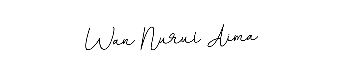 You should practise on your own different ways (BallpointsItalic-DORy9) to write your name (Wan Nurul Aima) in signature. don't let someone else do it for you. Wan Nurul Aima signature style 11 images and pictures png