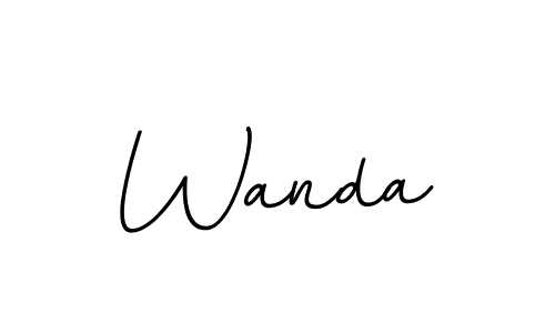 How to make Wanda name signature. Use BallpointsItalic-DORy9 style for creating short signs online. This is the latest handwritten sign. Wanda signature style 11 images and pictures png