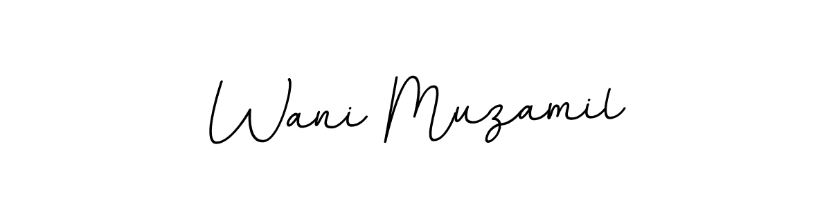 You should practise on your own different ways (BallpointsItalic-DORy9) to write your name (Wani Muzamil) in signature. don't let someone else do it for you. Wani Muzamil signature style 11 images and pictures png