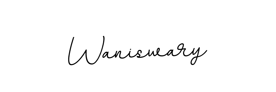 Use a signature maker to create a handwritten signature online. With this signature software, you can design (BallpointsItalic-DORy9) your own signature for name Waniswary. Waniswary signature style 11 images and pictures png