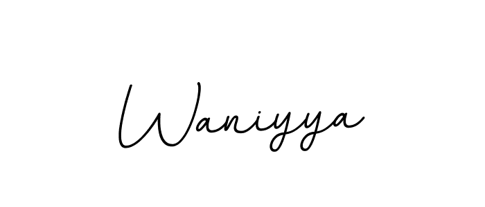 Design your own signature with our free online signature maker. With this signature software, you can create a handwritten (BallpointsItalic-DORy9) signature for name Waniyya. Waniyya signature style 11 images and pictures png