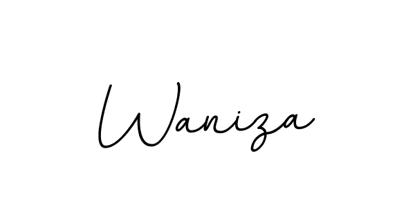 Use a signature maker to create a handwritten signature online. With this signature software, you can design (BallpointsItalic-DORy9) your own signature for name Waniza. Waniza signature style 11 images and pictures png