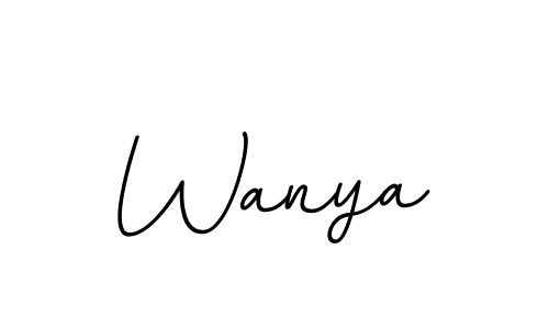 Use a signature maker to create a handwritten signature online. With this signature software, you can design (BallpointsItalic-DORy9) your own signature for name Wanya. Wanya signature style 11 images and pictures png