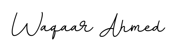 Get an exclusive digital autograph for Waqaar Ahmed. The BallpointsItalic-DORy9 typeface captures the charm of real penmanship on paper. Waqaar Ahmed signature style 11 images and pictures png