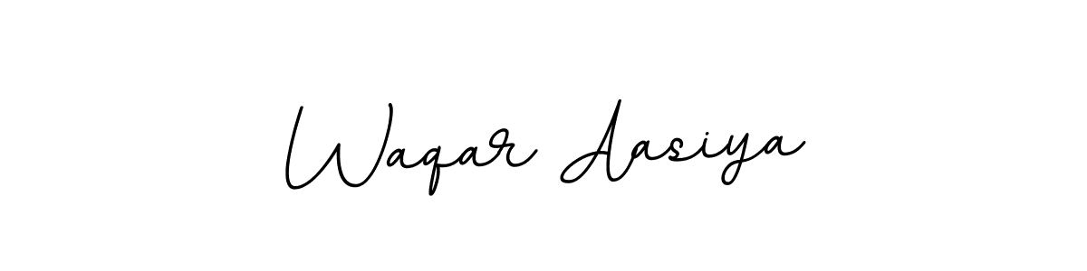 How to make Waqar Aasiya name signature. Use BallpointsItalic-DORy9 style for creating short signs online. This is the latest handwritten sign. Waqar Aasiya signature style 11 images and pictures png