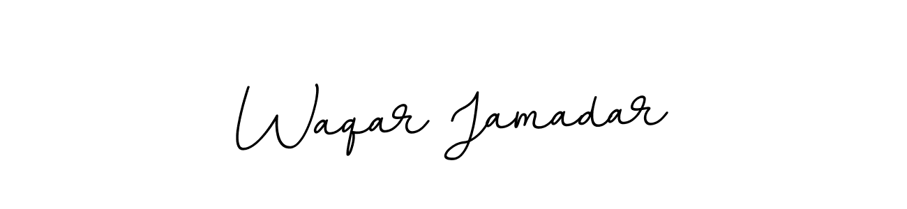 You should practise on your own different ways (BallpointsItalic-DORy9) to write your name (Waqar Jamadar) in signature. don't let someone else do it for you. Waqar Jamadar signature style 11 images and pictures png