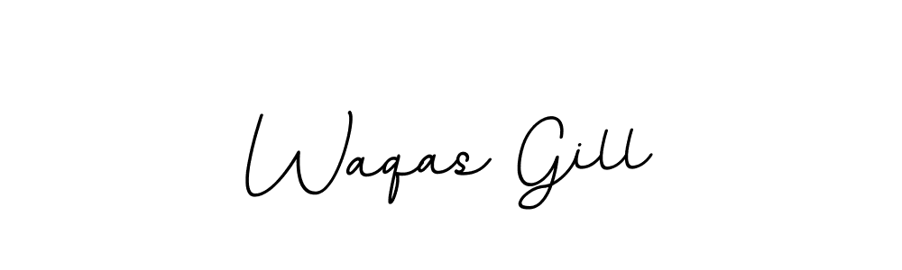 Make a beautiful signature design for name Waqas Gill. With this signature (BallpointsItalic-DORy9) style, you can create a handwritten signature for free. Waqas Gill signature style 11 images and pictures png