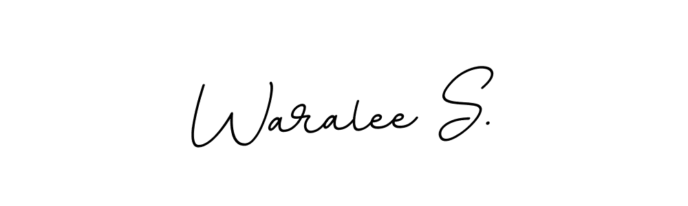 How to make Waralee S. name signature. Use BallpointsItalic-DORy9 style for creating short signs online. This is the latest handwritten sign. Waralee S. signature style 11 images and pictures png