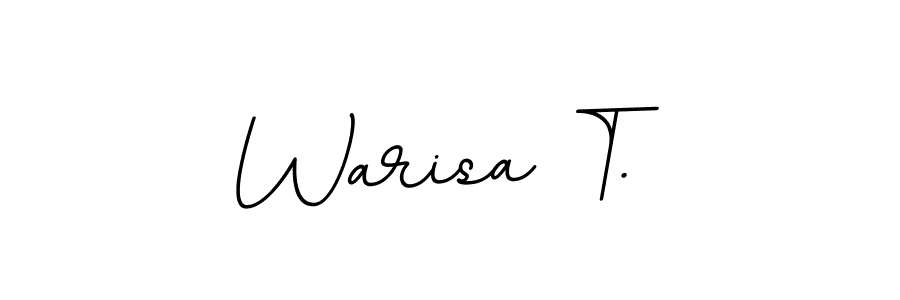 The best way (BallpointsItalic-DORy9) to make a short signature is to pick only two or three words in your name. The name Warisa T. include a total of six letters. For converting this name. Warisa T. signature style 11 images and pictures png