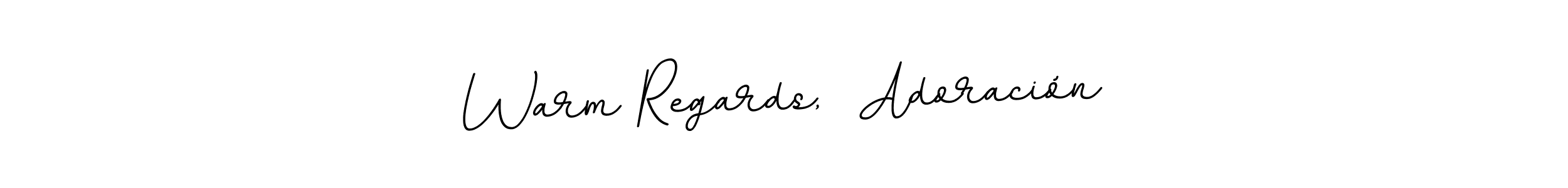 Also we have Warm Regards,  Adoración name is the best signature style. Create professional handwritten signature collection using BallpointsItalic-DORy9 autograph style. Warm Regards,  Adoración signature style 11 images and pictures png