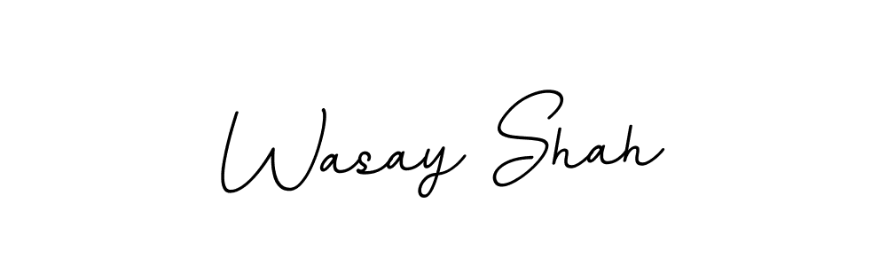 The best way (BallpointsItalic-DORy9) to make a short signature is to pick only two or three words in your name. The name Wasay Shah include a total of six letters. For converting this name. Wasay Shah signature style 11 images and pictures png