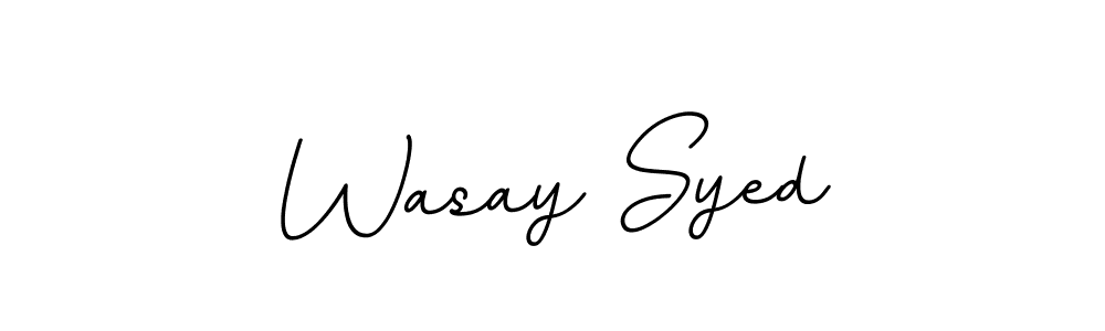 The best way (BallpointsItalic-DORy9) to make a short signature is to pick only two or three words in your name. The name Wasay Syed include a total of six letters. For converting this name. Wasay Syed signature style 11 images and pictures png